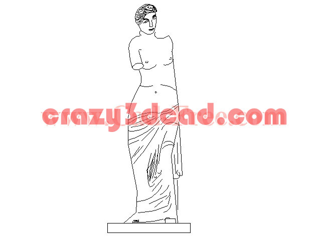 Female sculpture dwg file